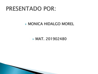  MONICA HIDALGO MOREL
 MAT. 201902480
 