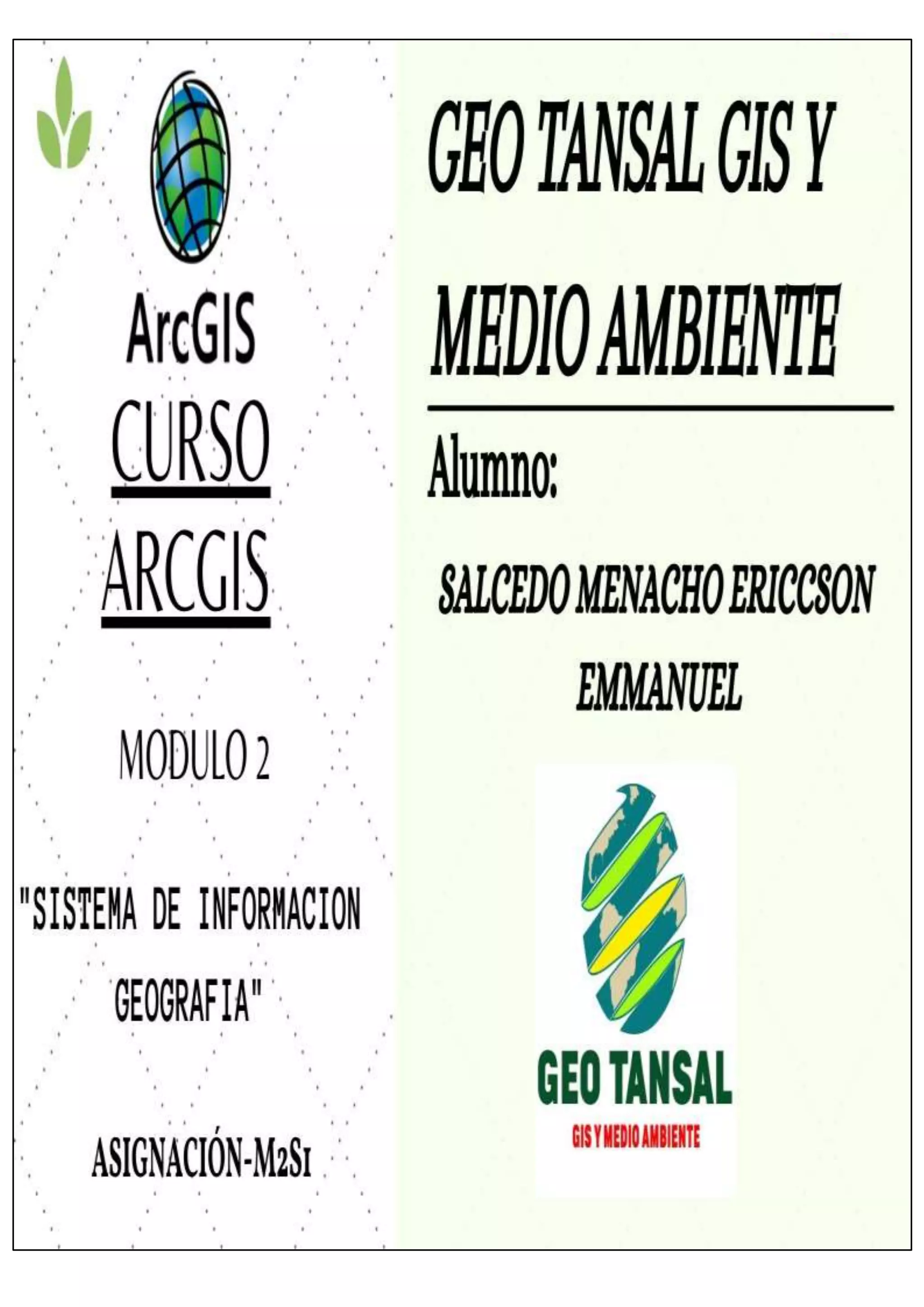 SISTEMA DE INFORMACION GEOGRAFICA
1
 