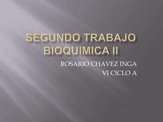 Segundo TRABAJO BIOQUIMICA II ROSARIO CHAVEZ INGA  VI CICLO A  