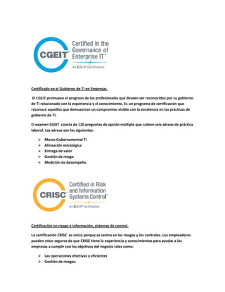 Certificacion CISA 