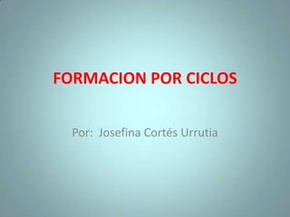 FORMACION POR CICLOS Por:  Josefina Cortés Urrutia 