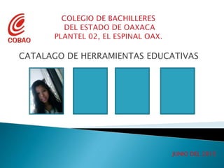 CATALAGO DE HERRAMIENTAS EDUCATIVAS
JUNIO DEL 2015
 