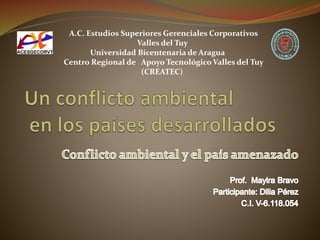 A.C. Estudios Superiores Gerenciales Corporativos
Valles del Tuy
Universidad Bicentenaria de Aragua
Centro Regional de Apoyo Tecnológico Valles del Tuy
(CREATEC)
 