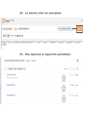 18. Le damos click en actualizar
19. Nos aparece el siguiente pantallazo
 