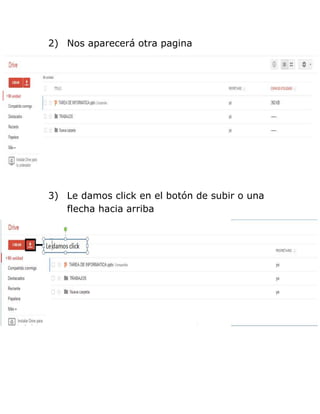2) Nos aparecerá otra pagina
3) Le damos click en el botón de subir o una
flecha hacia arriba
 