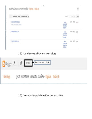 15) Le damos click en ver blog
16) Vemos la publicación del archivo
 