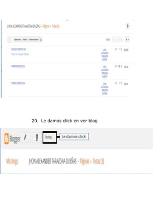 20. Le damos click en ver blog
 