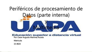 Periféricos de procesamiento de
Datos (parte interna)
y
Multimedia
Por: Cesar Augusto Martinez Acosta
Matricula:
15-8025
 