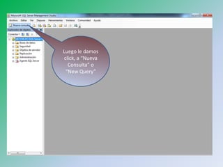 Luego le damos click, a “Nueva Consulta” o “New Query”