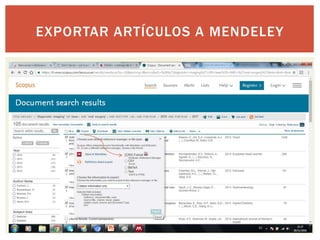 EXPORTAR ARTÍCULOS A MENDELEY
 