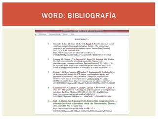 WORD: BIBLIOGRAFÍA
 