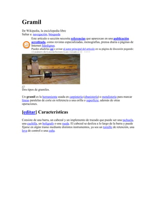 Gramil (herramienta) - Wikipedia, la enciclopedia libre