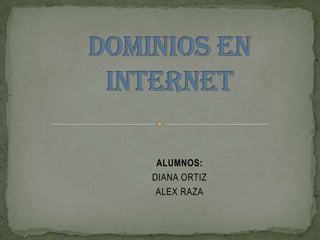 DOMINIOS EN INTERNET ALUMNOS: DIANA ORTIZ ALEX RAZA 