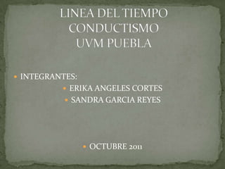  INTEGRANTES:
           ERIKA ANGELES CORTES
            SANDRA GARCIA REYES




                  OCTUBRE 2011
 