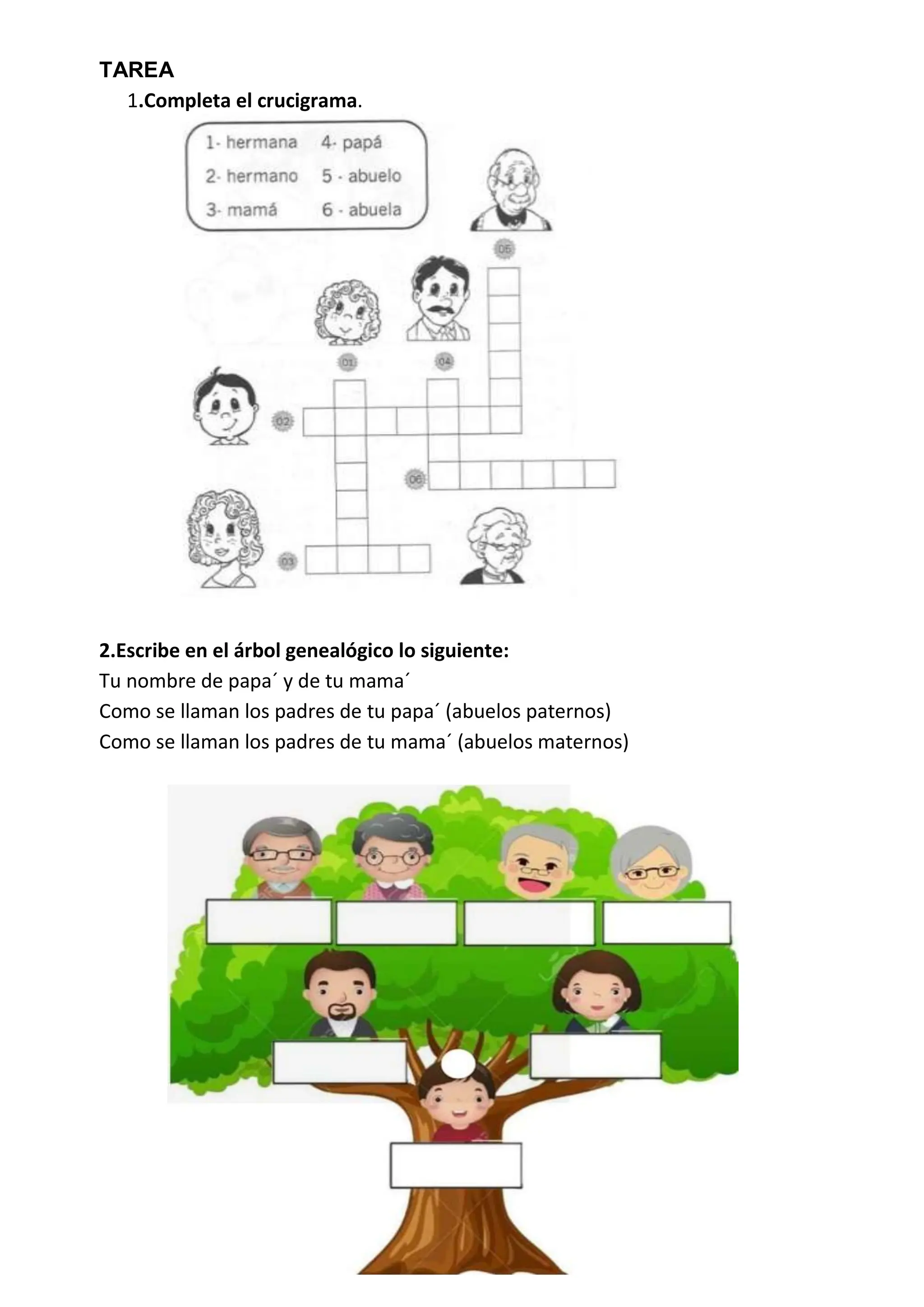 TAREA DE ARBOL GENEALOGICO PARA PRIMER GRADO | PDF | Genealogy and ...