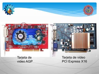 Tarjeta de   Tarjeta de video
video AGP    PCI Express X16
 
