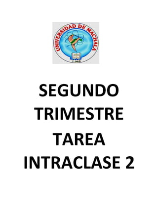 SEGUNDO
TRIMESTRE
TAREA
INTRACLASE 2
 