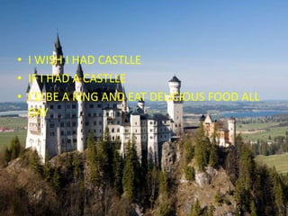 I WISH I HAD CASTLLEIF I HAD A CASTLLE I´D BE A KING AND EAT DELICIOUS FOOD ALL DAY 