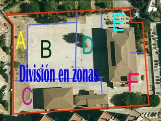 A B C D F E División en zonas 