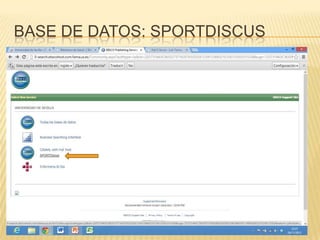 BASE DE DATOS: SPORTDISCUS
 