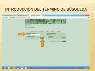INTRODUCCIÓN DEL TÉRMINO DE BÚSQUEDA
 