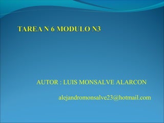 AUTOR : LUIS MONSALVE ALARCON
alejandromonsalve23@hotmail.com
 