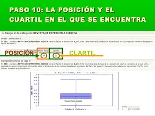 PASO 10: LA POSICIÓN Y EL
 CUARTIL EN EL QUE SE ENCUENTRA




POSICIÓN       CUARTIL
 