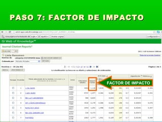 PASO 7: FACTOR DE IMPACTO




                  FACTOR DE IMPACTO
 