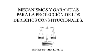 MECANISMOS Y GARANTIAS
PARA LA PROTECCIÒN DE LOS
DERECHOS CONSTITUCIONALES.
ANDRES CORREA LOPERA
 