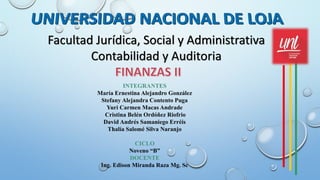 Facultad Jurídica, Social y Administrativa
Contabilidad y Auditoria
 