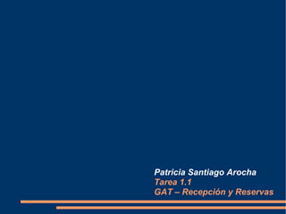 Patricia Santiago Arocha 
Tarea 1.1 
GAT – Recepción y Reservas 

