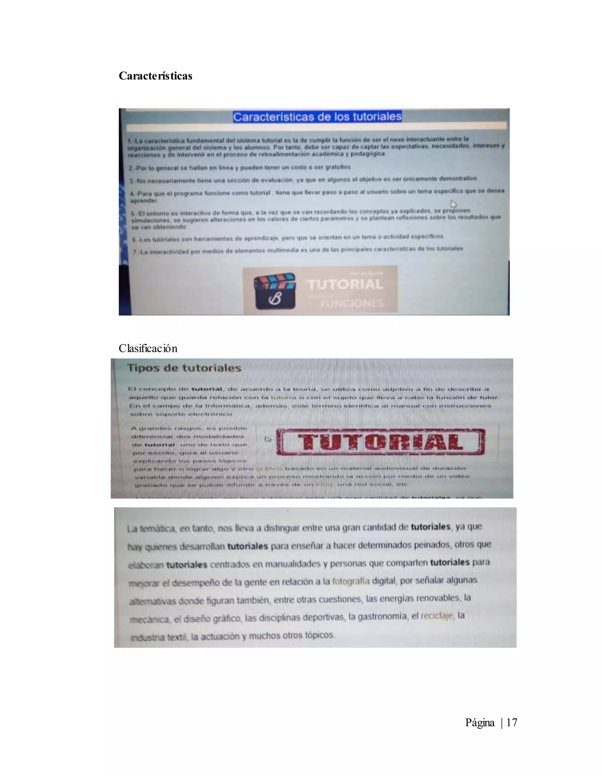 Página | 17
Características
Clasificación
 