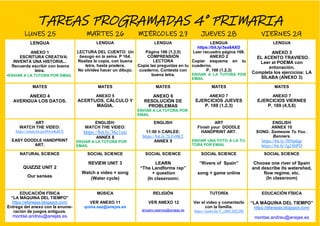 Tareas 4 primaria semana del 25 al 29 de mayo | PDF