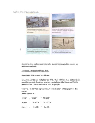 ruralesy otras de laszonas urbanas .
Menciona otros problemas ambientales que conozcas y cuáles pueden ser
posibles soluci...