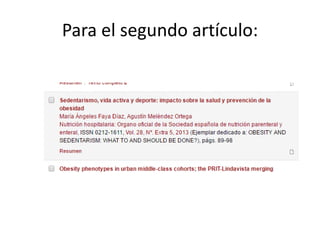 Para el segundo artículo: