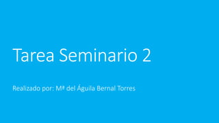 Tarea Seminario 2
Realizado por: Mª del Águila Bernal Torres
 