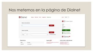 Nos metemos en la página de Dialnet
 