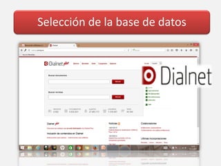 Selección de la base de datos
 