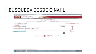 BÚSQUEDA DESDE CINAHL
 