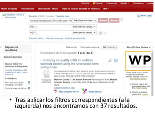 • Tras aplicar los filtros correspondientes (a la
izquierda) nos encontramos con 37 resultados.
 