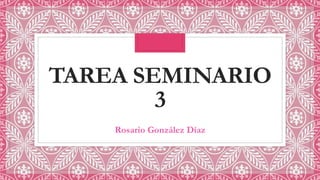 TAREA SEMINARIO
3
Rosario González Díaz
 