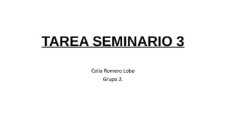 TAREA SEMINARIO 3
Celia Romero Lobo
Grupo 2.
 