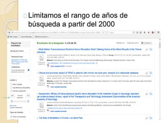 Limitamos el rango de años de 
búsqueda a partir del 2000 
 
