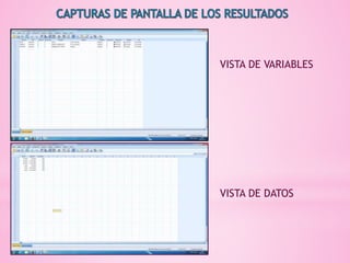 VISTA DE VARIABLES
VISTA DE DATOS
 