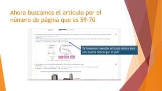 Ahora buscamos el artículo por el
número de página que es 59-70
Ya tenemos nuestro artículo ahora solo
nos queda descargar el pdf
 