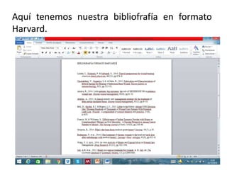 Aquí tenemos nuestra bibliofrafía en formato
Harvard.
 