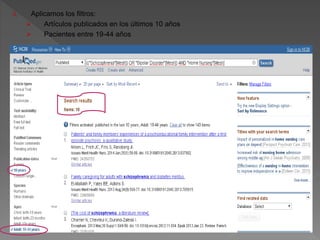 5. Aplicamos los filtros:
 Artículos publicados en los últimos 10 años
 Pacientes entre 19-44 años
 