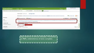 Aquí tenemos el artículo deseado. Pinchamos
en PDF y obtendremos el texto completo.
 