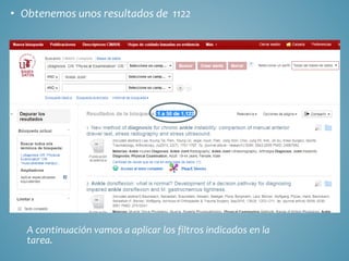 • Obtenemos unos resultados de 1122
A continuación vamos a aplicar los filtros indicados en la
tarea.
 