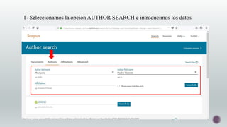 1- Seleccionamos la opción AUTHOR SEARCH e introducimos los datos
 